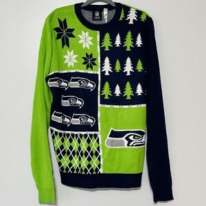 Seattle Seahawks NFL Football Ugly Christmas Sweater Size Large